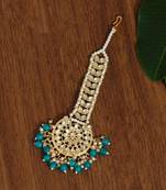 Turquoise maang-tikka