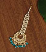 Turquoise maang-tikka