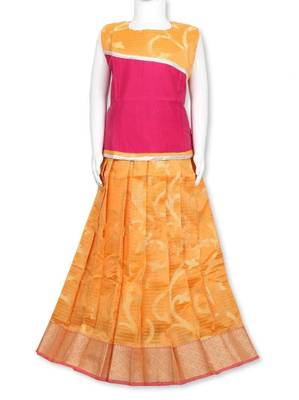 Shivangi Lilly crepper pattu pavadai / Lehenga !!! 1