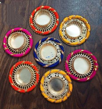 BK Creation Tealight Candle Holders/Diya for /Diwali Decoration Parties, Spa and Balcony Decoration - Set of 6 1