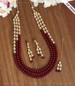 Maroon necklace-sets