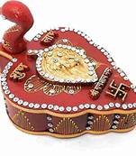 Wooden Chopra, Roli Chawal Platter// for Wedding & Festivals Decorative Showpiece - 12 cm