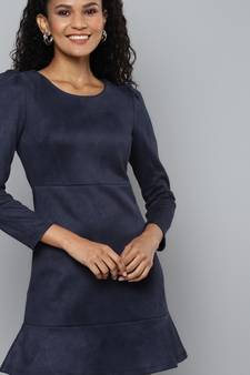 blue cotton plain stitched   Dress