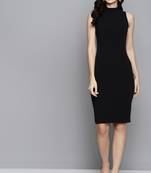 Black Crepe plain stitched   Dress