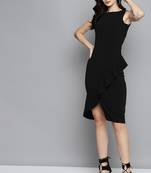 Black Crepe plain stitched   Dress