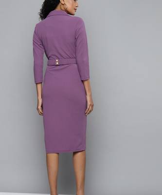 Lavender Crepe plain stitched   Dress 3