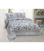 multicolor COTTON PRINTED KING SIZE DOUBLE BED SHEET WITH PILLOW COVER