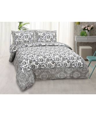 multicolor COTTON PRINTED KING SIZE DOUBLE BED SHEET WITH PILLOW COVER 1