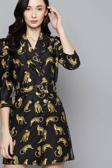 Black cotton plain stitched   Dress