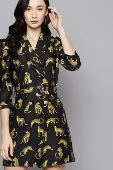 Black cotton plain stitched   Dress