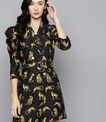 Black cotton plain stitched   Dress