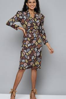 Black cotton Printed stitched   Dress