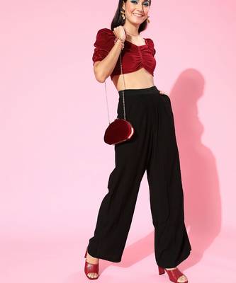 Red Velvet plain stitched top 4