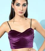 Purple Velvet plain stitched top