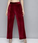 Red Velvet Straight Pants