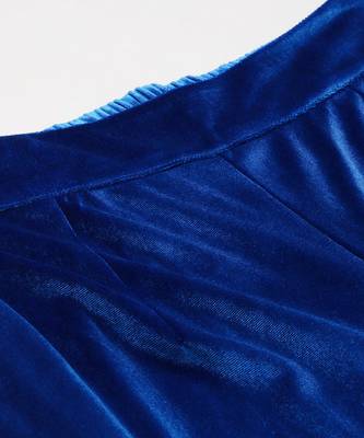 Royal Blue Velvet Straight Pants 5