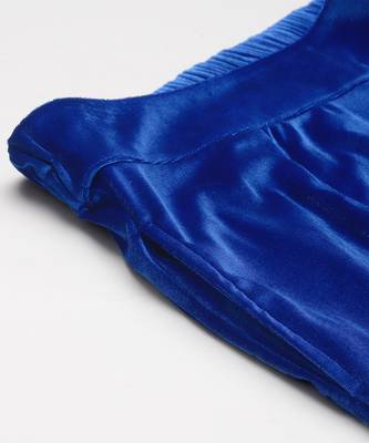 Royal Blue Velvet Straight Pants 6