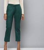 Emerald Green Suede Straight Pants