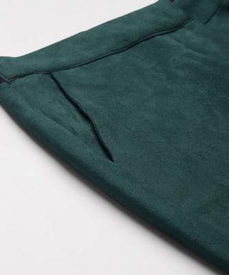 Emerald Green Suede Straight Pants 6