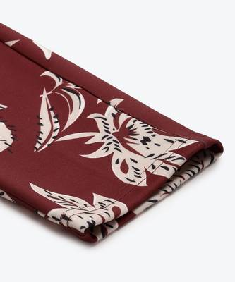 Maroon Floral Scuba Front Button Track Pants 6