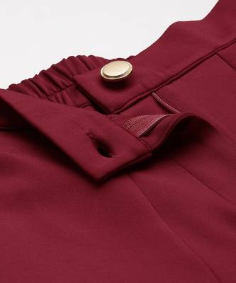 Maroon Scuba Front Slit Bell Bottom Pants 5