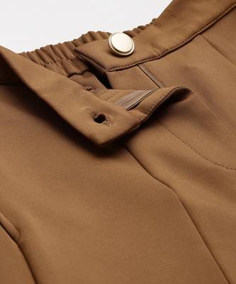 Brown Scuba Front Slit Bell Bottom Pants 5