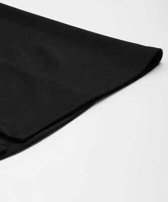 Black Scuba Front Slit Flared Midi Skirt 6