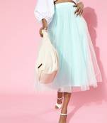 Sea Green Plain Tulle Skirt
