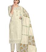Women'S Beige Modal Chanderi Mukaish Work Unstitched Salwar Suit Material With Innar
