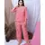 PEACH FLORAL PRINTED LOUNGEWEAR SET WITH HAIRBAND
