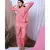 PEACH FLORAL PRINTED LOUNGEWEAR SET WITH HAIRBAND