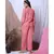 PEACH FLORAL PRINTED LOUNGEWEAR SET WITH HAIRBAND