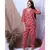 RED FLORAL PRINTED LOUNGEWEAR SET WITH HAIRBAND