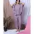 LILAC SOLID LOUNGEWEAR SET WITH HAIRBAND