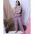 LILAC SOLID LOUNGEWEAR SET WITH HAIRBAND