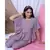 LILAC SOLID LOUNGEWEAR SET WITH HAIRBAND