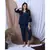NAVY SOLID LOUNGEWEAR SET WITH HAIRBAND