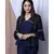 NAVY SOLID LOUNGEWEAR SET WITH HAIRBAND