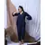 NAVY SOLID LOUNGEWEAR SET WITH HAIRBAND