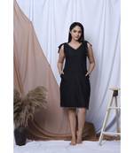 Black Solid Loungewear With Hairband