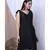 BLACK SOLID LOUNGEWEAR WITH HAIRBAND