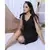 BLACK SOLID LOUNGEWEAR WITH HAIRBAND