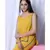 YELLOW SOLID LOUNGEWEAR SET WITH HAIRBAND
