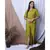 LIME GREEN SOLID LOUNGEWEAR SET WITH HAIRBAND