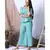 GREEN STRIPE PRINTED LOUNGEWEAR SET WITH HAIRBAND