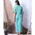 GREEN STRIPE PRINTED LOUNGEWEAR SET WITH HAIRBAND