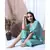 GREEN STRIPE PRINTED LOUNGEWEAR SET WITH HAIRBAND