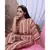 PINK STRIPE PRINTED LOUNGEWEAR SET WITH HAIRBAND