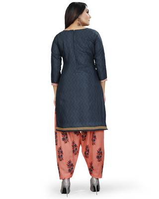 Blue printed cotton salwar 2
