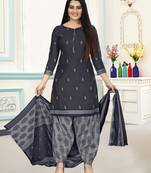 Blue printed cotton salwar